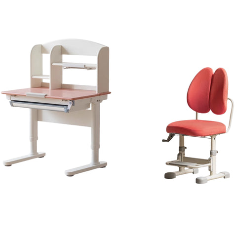 Poplar Solid Wood Childrens Study Desk Natural Eco Friendly Writing Table with Adjustable Height Storage Drawer Home School