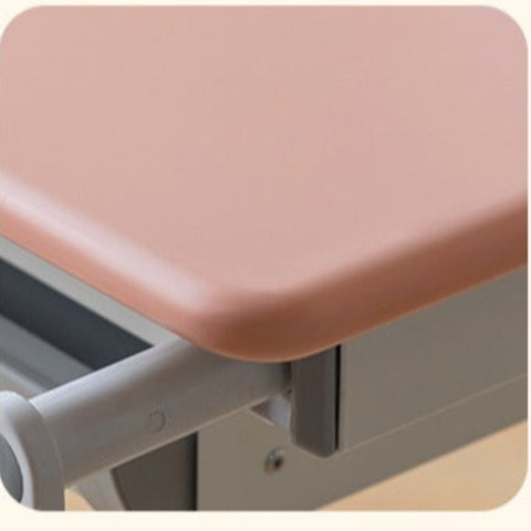 Poplar Solid Wood Childrens Study Desk Natural Eco Friendly Writing Table with Adjustable Height Storage Drawer Home School