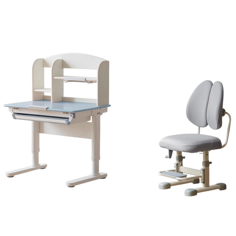 Poplar Solid Wood Childrens Study Desk Natural Eco Friendly Writing Table with Adjustable Height Storage Drawer Home School