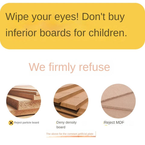 Poplar Solid Wood Childrens Study Desk Natural Eco Friendly Writing Table with Adjustable Height Storage Drawer Home School