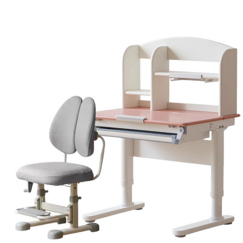 Poplar Solid Wood Childrens Study Desk Natural Eco Friendly Writing Table with Adjustable Height Storage Drawer Home School