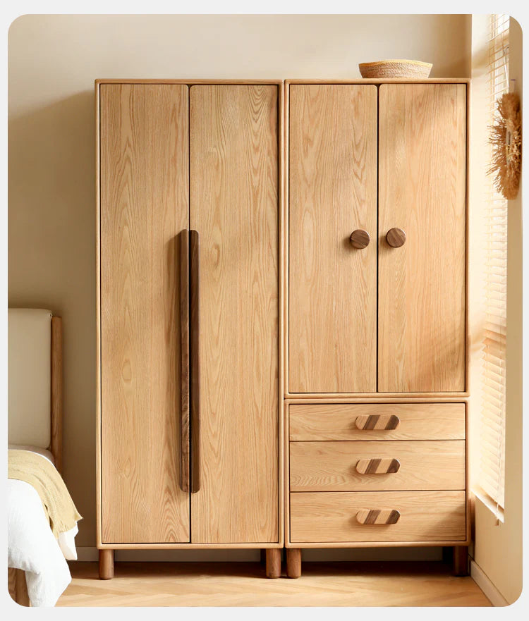 Oak Solid Wood Kids Wardrobe Free Combination