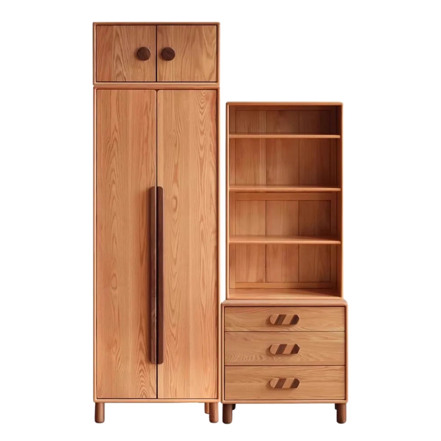 Oak Solid Wood Kids Wardrobe Free Combination