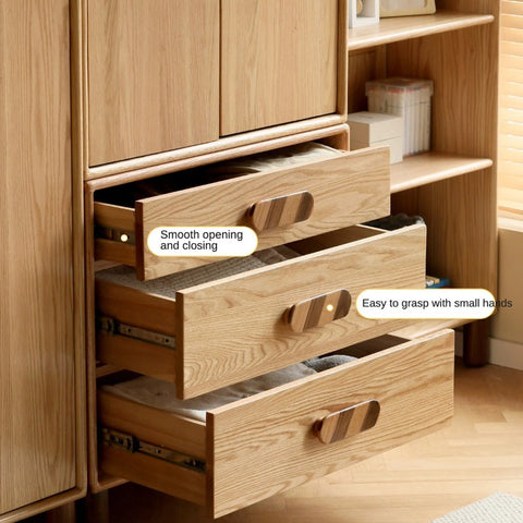 Oak Solid Wood Kids Wardrobe Free Combination