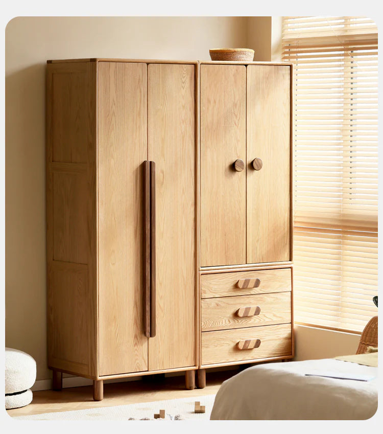 Oak Solid Wood Kids Wardrobe Free Combination