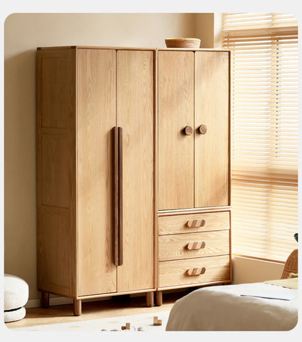 Oak Solid Wood Kids Wardrobe Free Combination