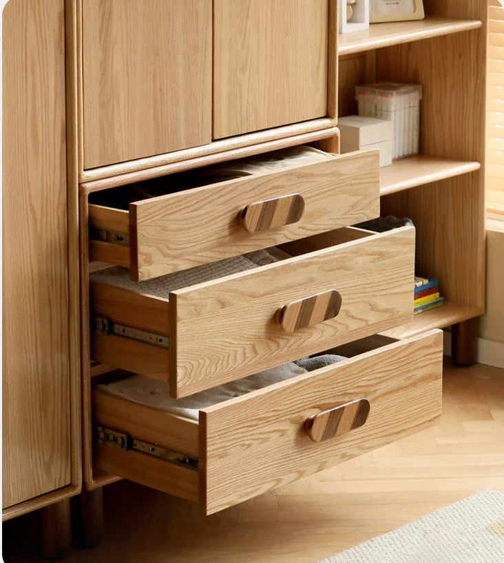 Oak Solid Wood Kids Wardrobe Free Combination