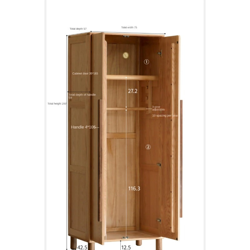 Oak Solid Wood Kids Wardrobe Free Combination