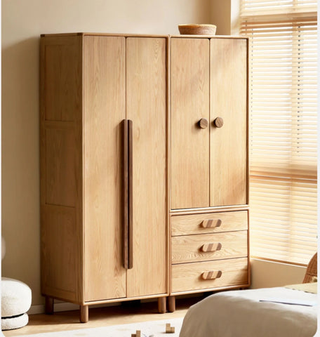 Oak Solid Wood Kids Wardrobe Free Combination