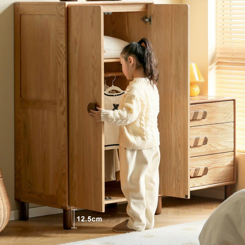 Oak Solid Wood Kids Wardrobe Free Combination