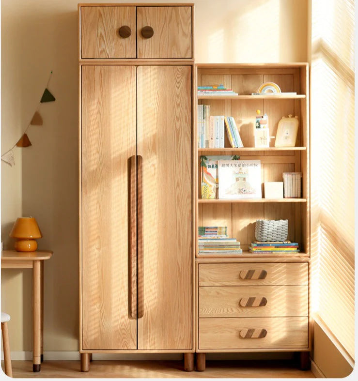 Oak Solid Wood Kids Wardrobe Free Combination
