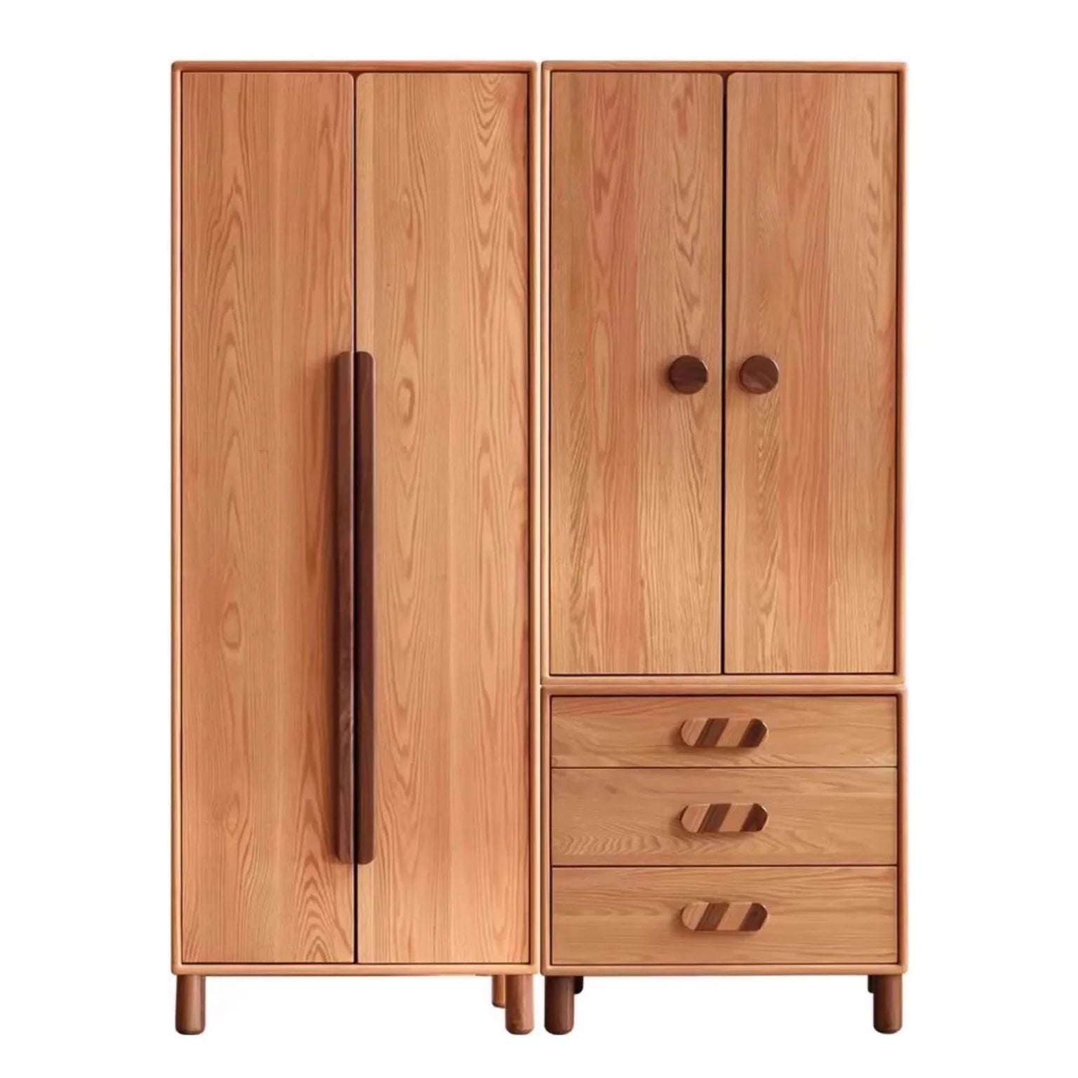 Oak Solid Wood Kids Wardrobe Free Combination