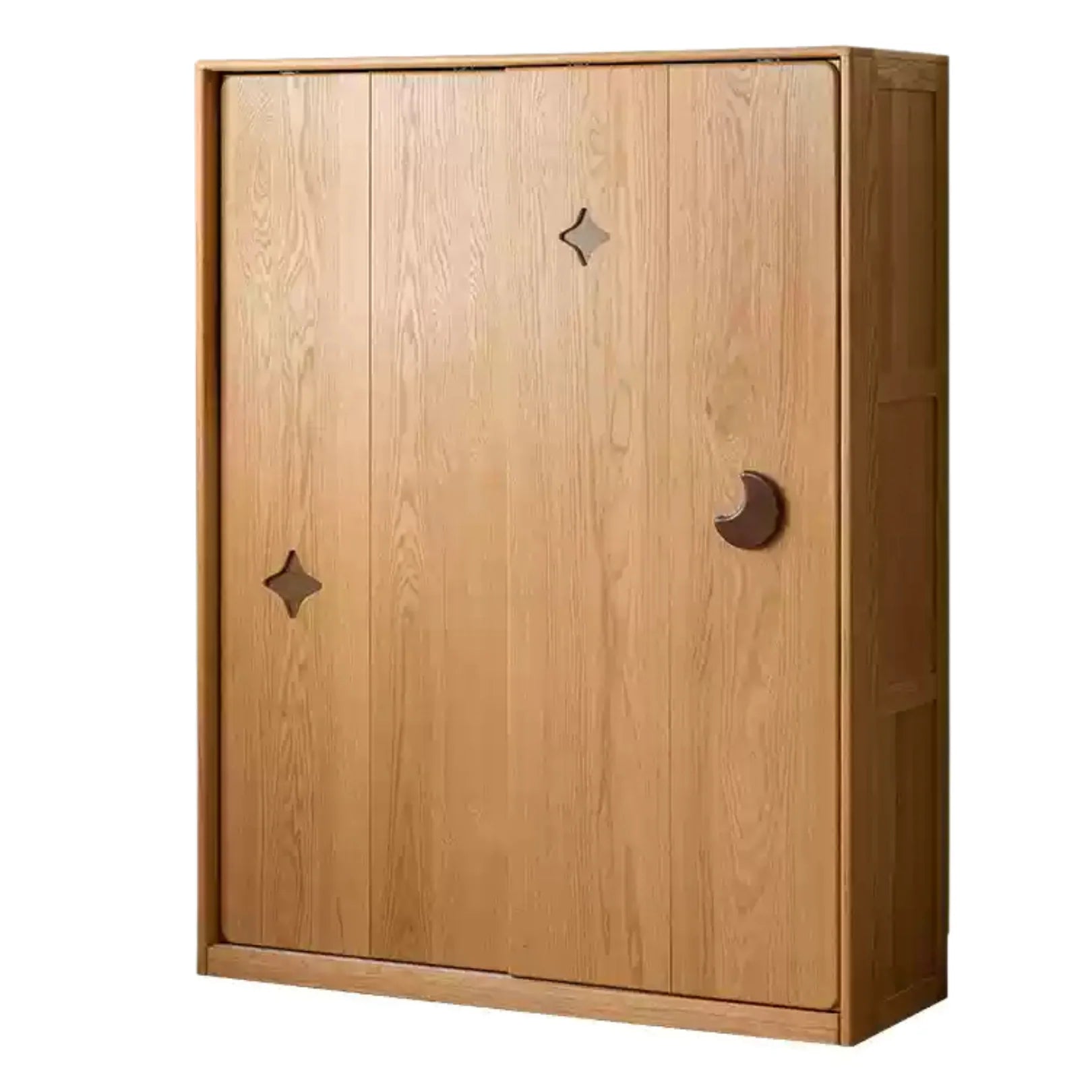 Oak Solid Wood Kids Sliding Door Wardrobe.