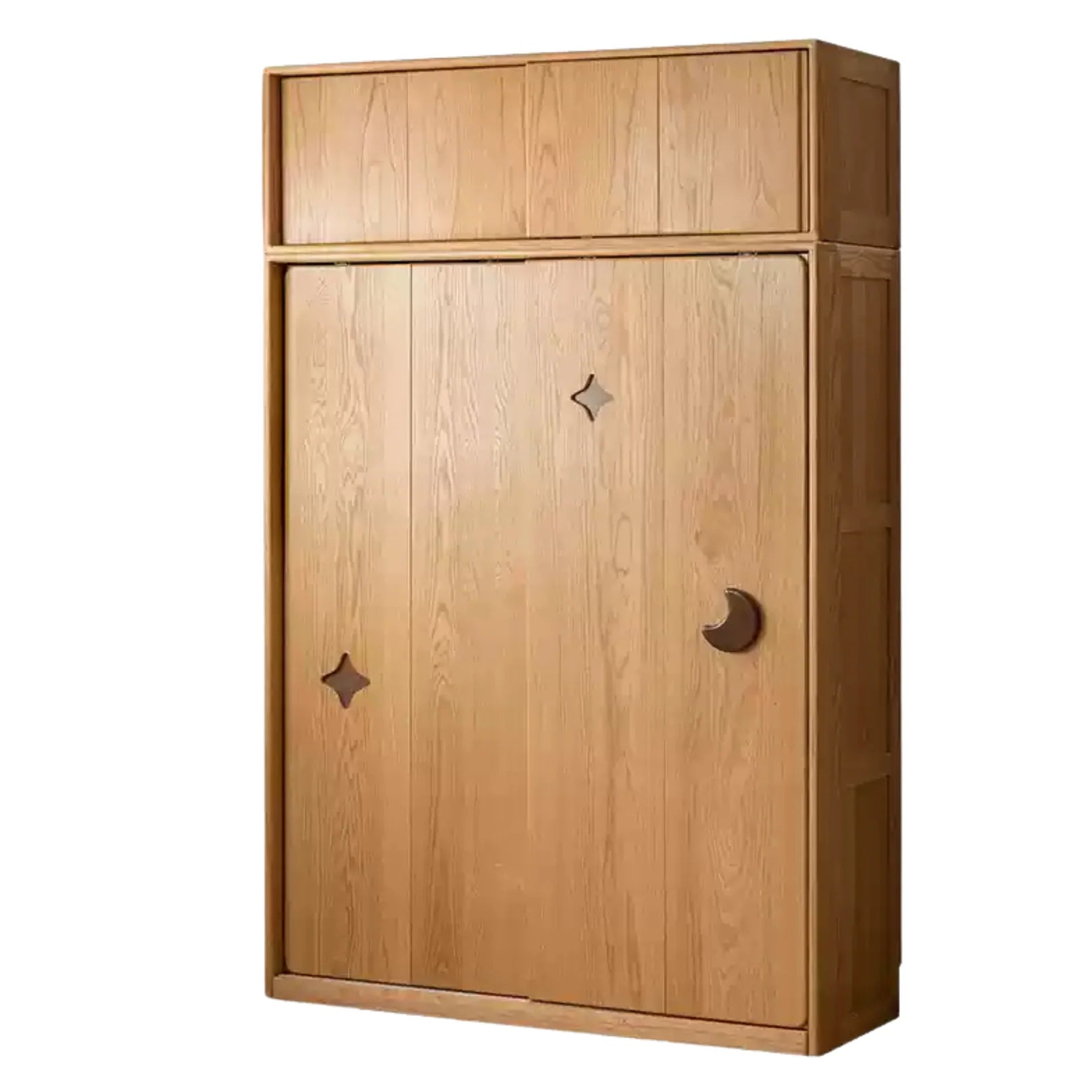 Oak Solid Wood Kids Sliding Door Wardrobe.