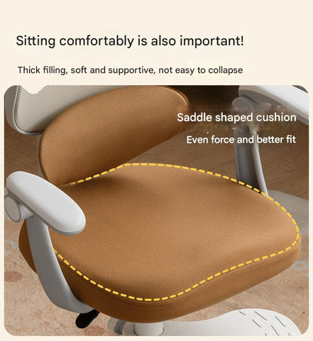 Adjustable Lift Kids Study Chair with Ergonomic Mesh Back & Padded Seat in Blue for Home Desk