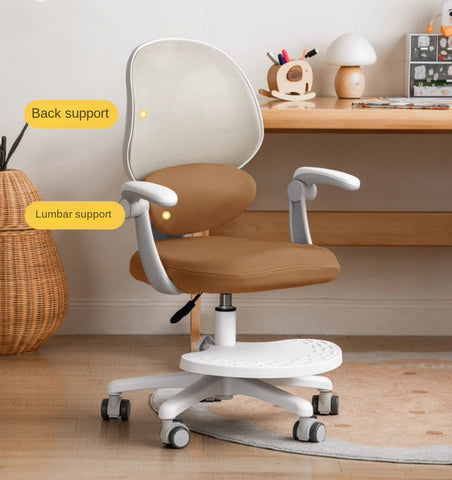 Adjustable Lift Kids Study Chair with Ergonomic Mesh Back & Padded Seat in Blue for Home Desk