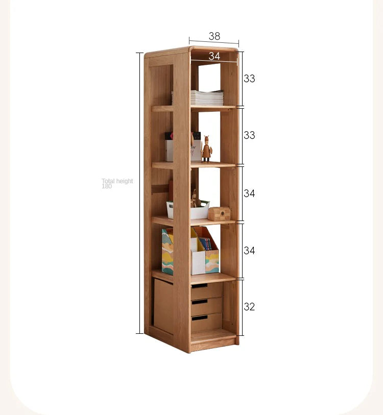 Oak Solid Wood Multi-functional Kids Wardrobe