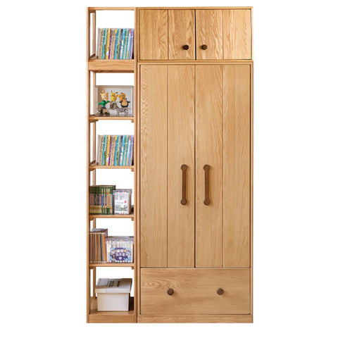 Oak Solid Wood Multi-functional Kids Wardrobe