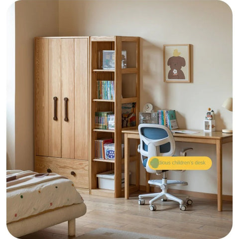 Oak Solid Wood Multi-functional Kids Wardrobe