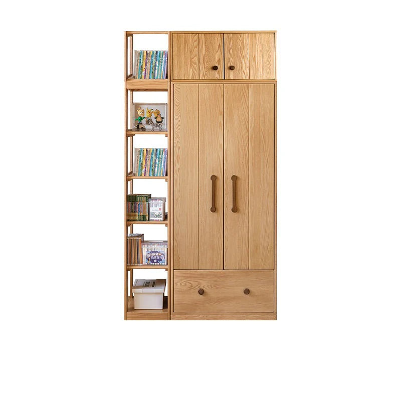 Oak Solid Wood Multi-functional Kids Wardrobe