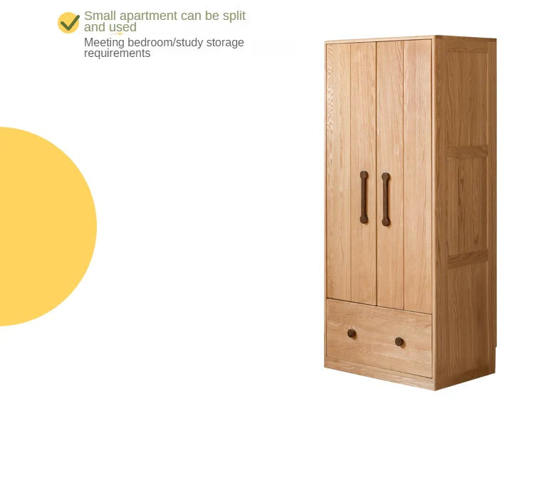 Oak Solid Wood Multi-functional Kids Wardrobe
