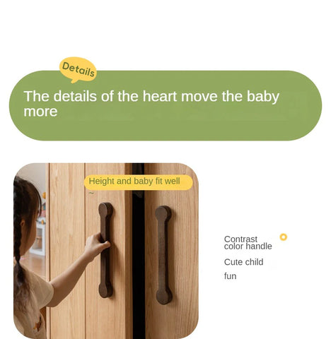 Oak Solid Wood Multi-functional Kids Wardrobe