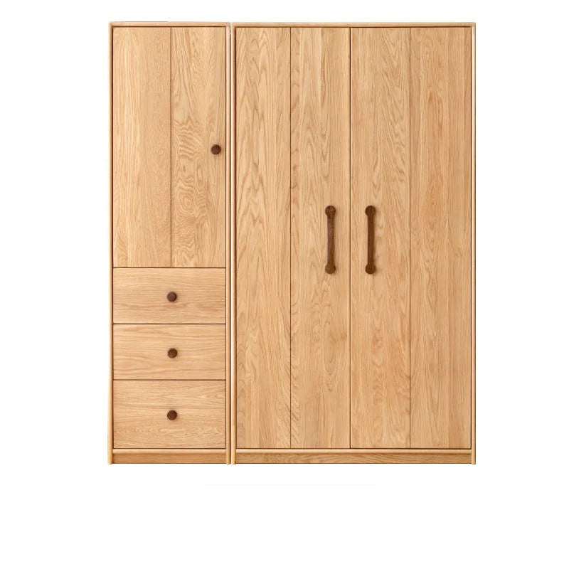 Oak Solid Wood Multi-functional Kids Wardrobe