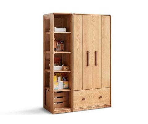 Oak Solid Wood Multi-functional Kids Wardrobe
