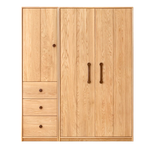 Oak Solid Wood Multi-functional Kids Wardrobe