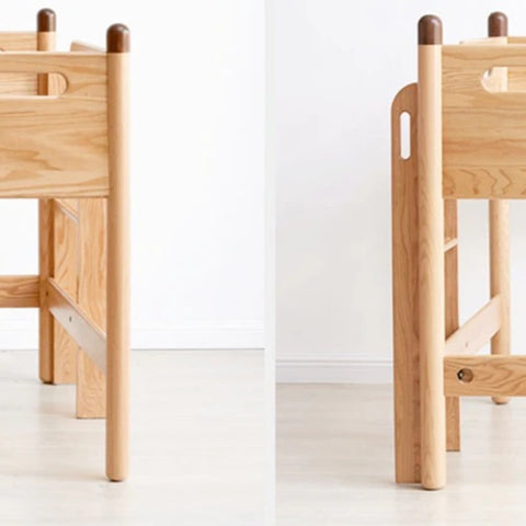 Beech solid wood Mid-high bed with slanting ladder<