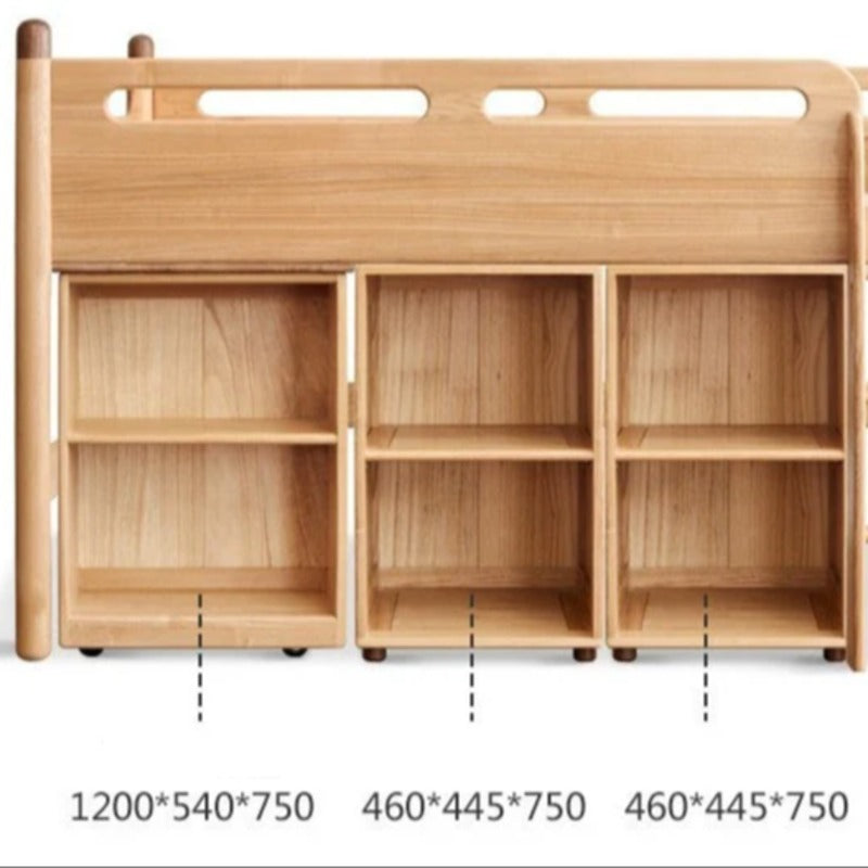 Beech solid wood Mid-high bed with slanting ladder<