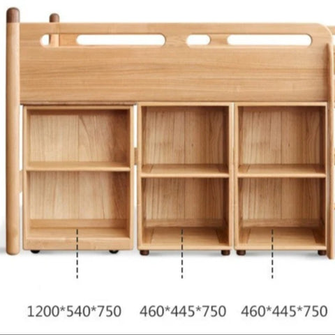 Beech solid wood Mid-high bed with slanting ladder<