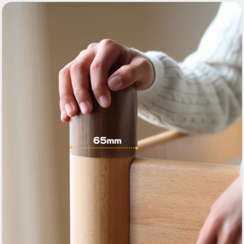 Beech solid wood Mid-high bed with slanting ladder<