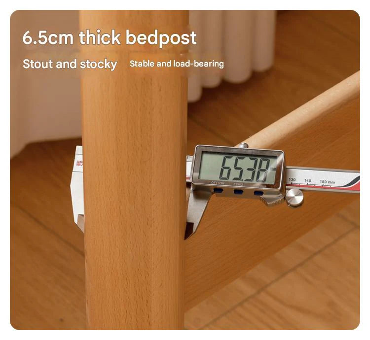 Beech solid wood Mid-high bed with slanting ladder<