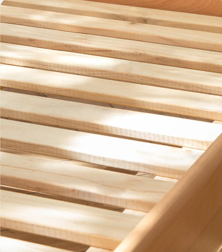 Beech solid wood Mid-high bed with slanting ladder<