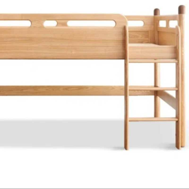 Beech solid wood Mid-high bed with slanting ladder<