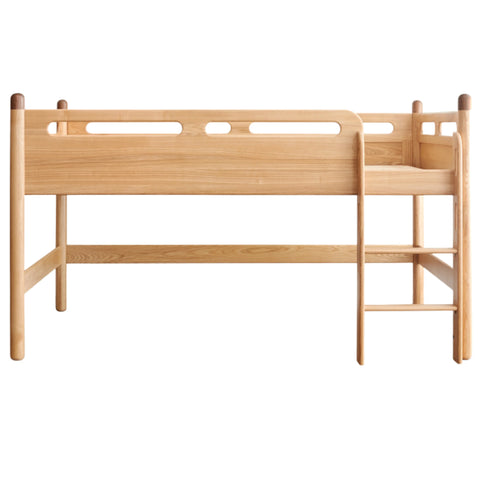 Beech solid wood Mid-high bed with slanting ladder<