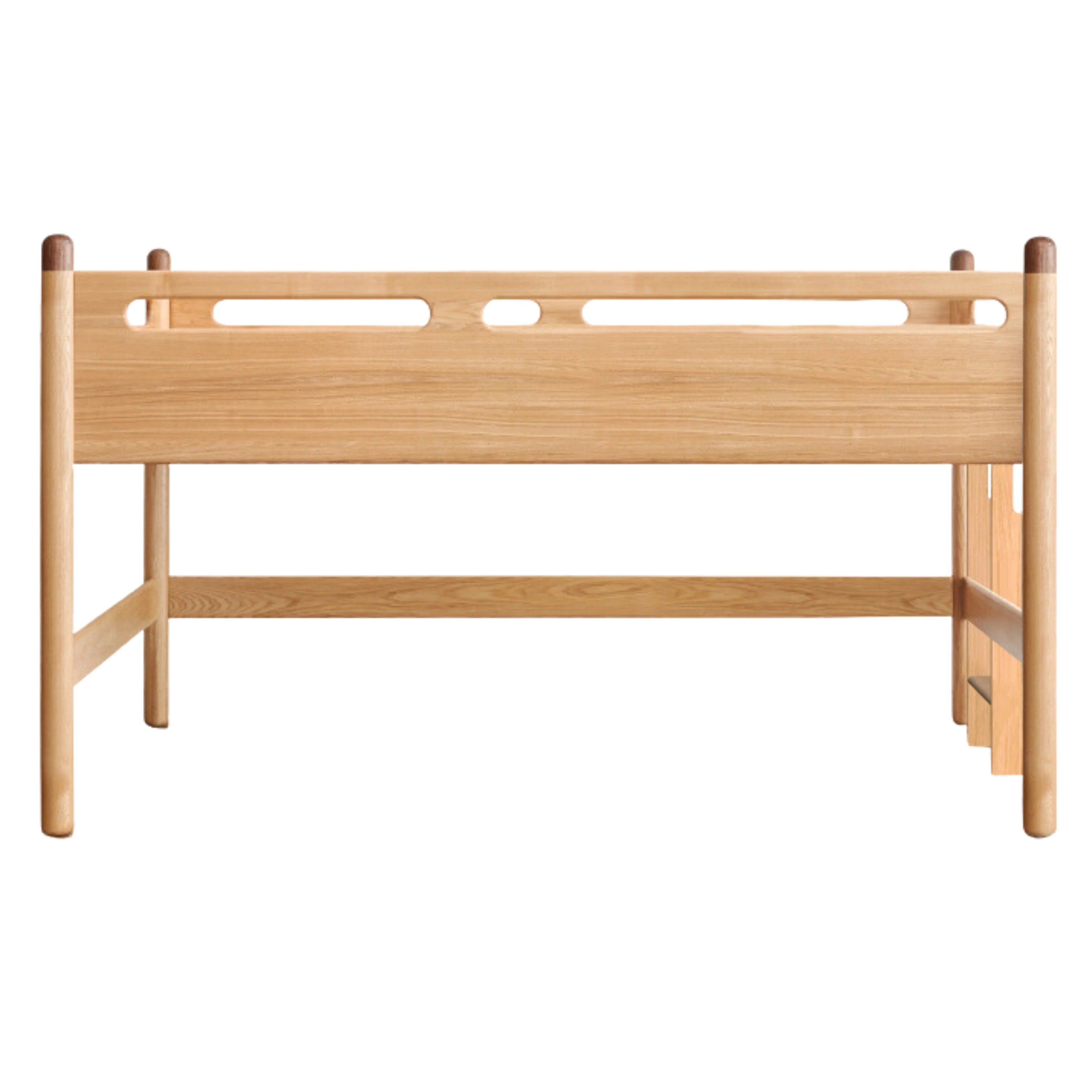 Beech solid wood Mid-high bed with slanting ladder<