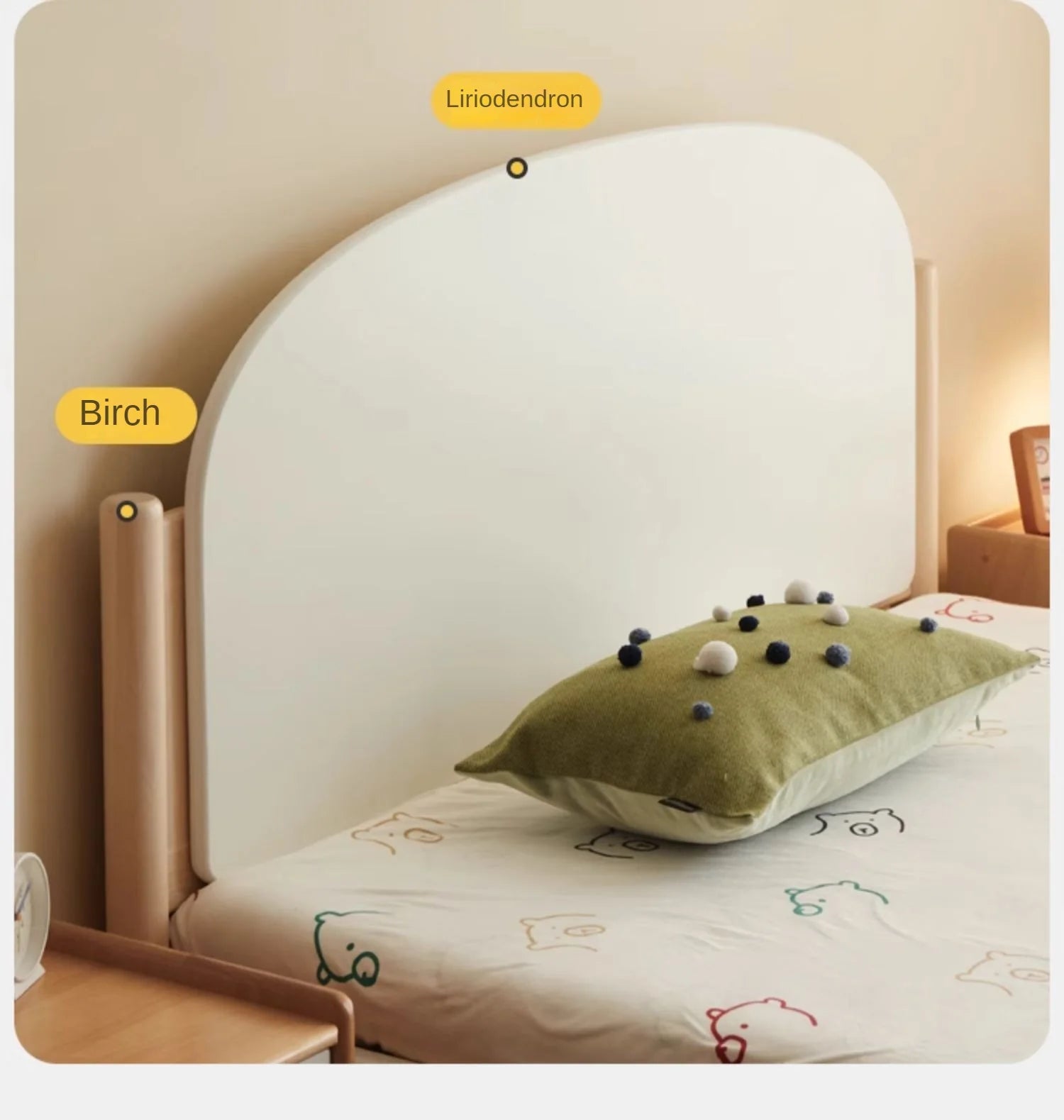 Poplar solid wood children's bed boy girl<