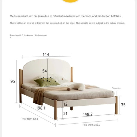 Poplar solid wood children's bed boy girl<