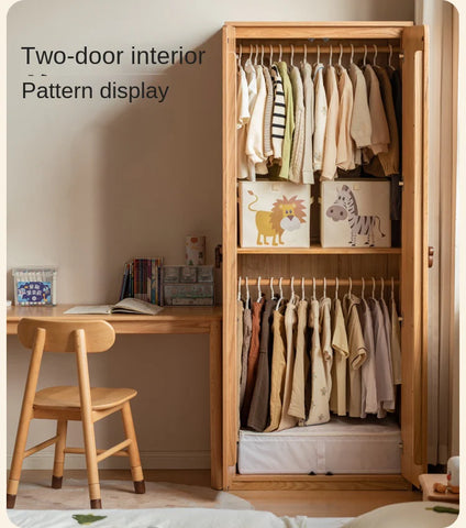 Oak Solid Wood Kids Wardrobe.