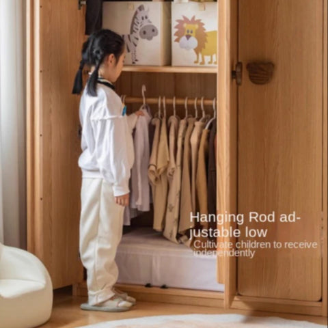 Oak Solid Wood Kids Wardrobe.