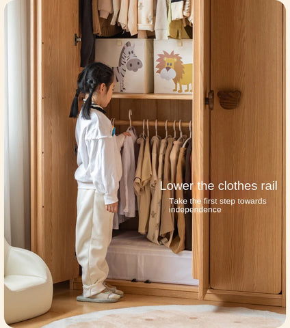 Oak Solid Wood Kids Wardrobe.