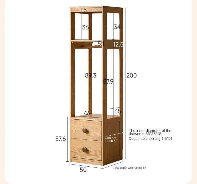 Oak Solid Wood Kids Wardrobe.