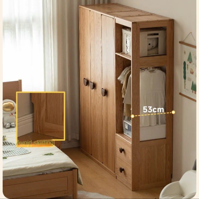 Oak Solid Wood Kids Wardrobe.