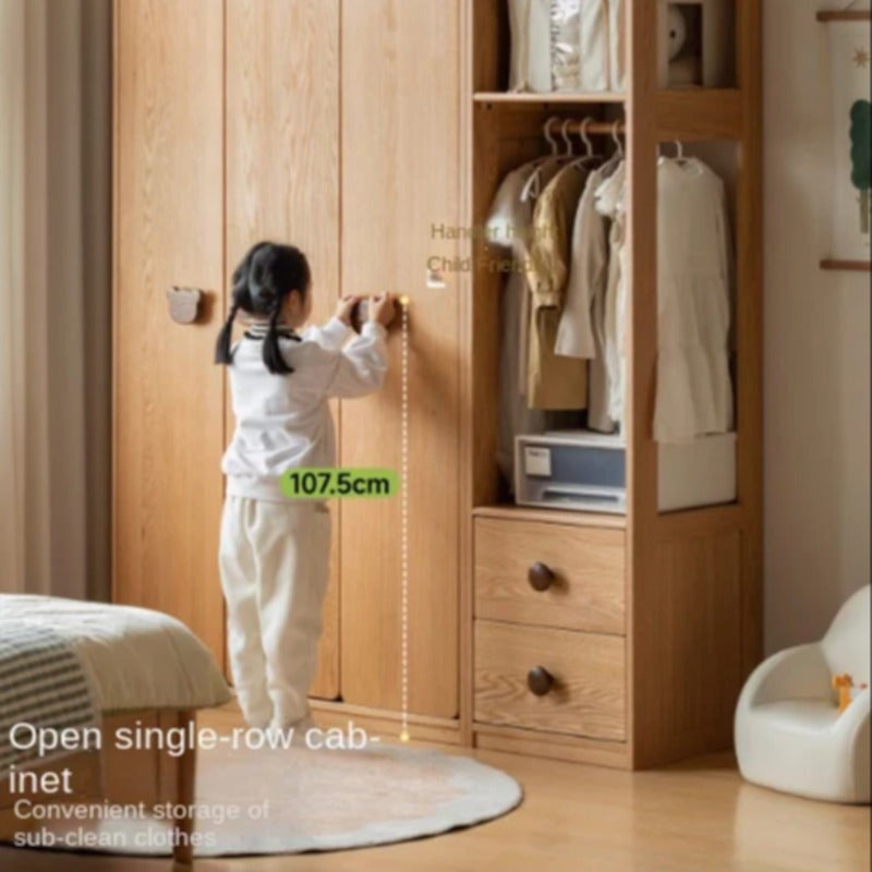 Oak Solid Wood Kids Wardrobe.