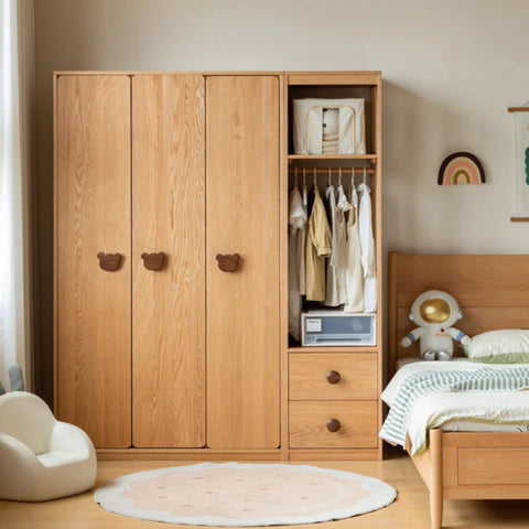 Oak Solid Wood Kids Wardrobe.
