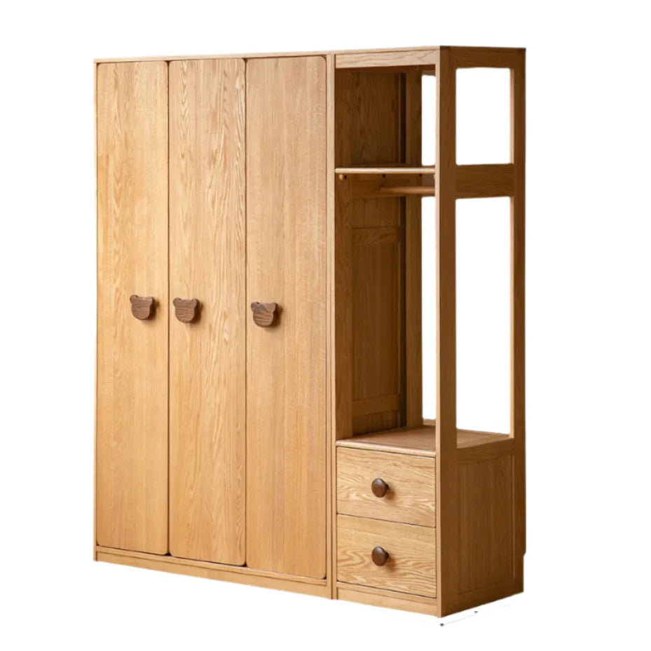 Oak Solid Wood Kids Wardrobe.