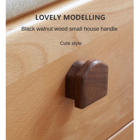 Beech Solid Wood Kids Storage Stool Natural Oak Finish with Cushioned Seat Lift Up & Pull Out Drawer