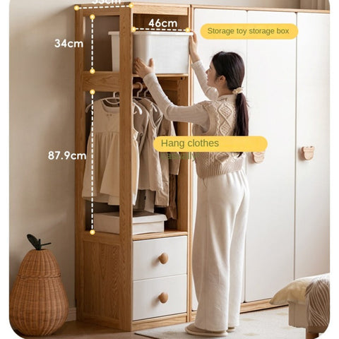 Beech Solid Wood Montessori Bedroom Furniture Set Natural Kids Bed with Storage Eco Friendly